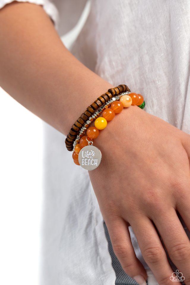 Lifes a Beach - Orange - Paparazzi Bracelet Image