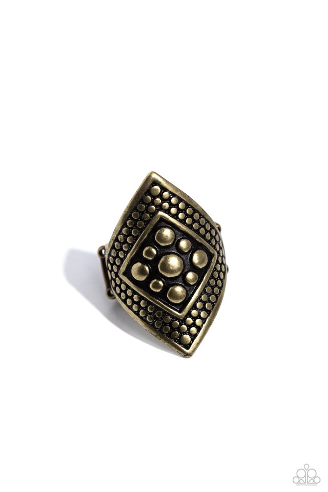 Hey, Hot STUD! - Brass - Paparazzi Ring Image
