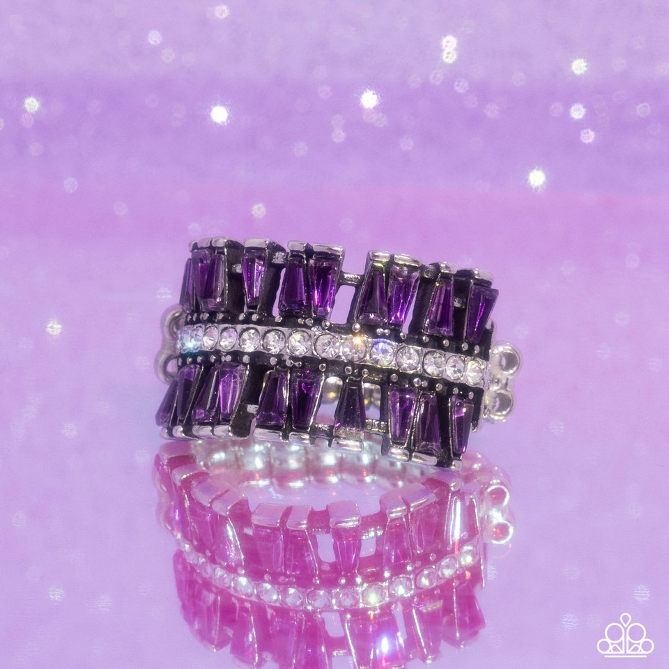 Staggering Stacks - Purple - Paparazzi Ring Image