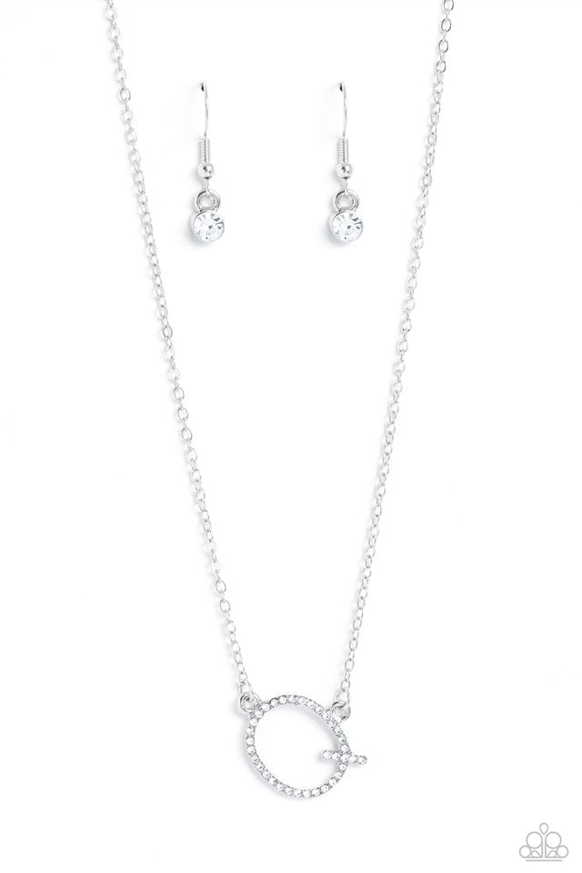 INITIALLY Yours - Q - White - Paparazzi Necklace Image