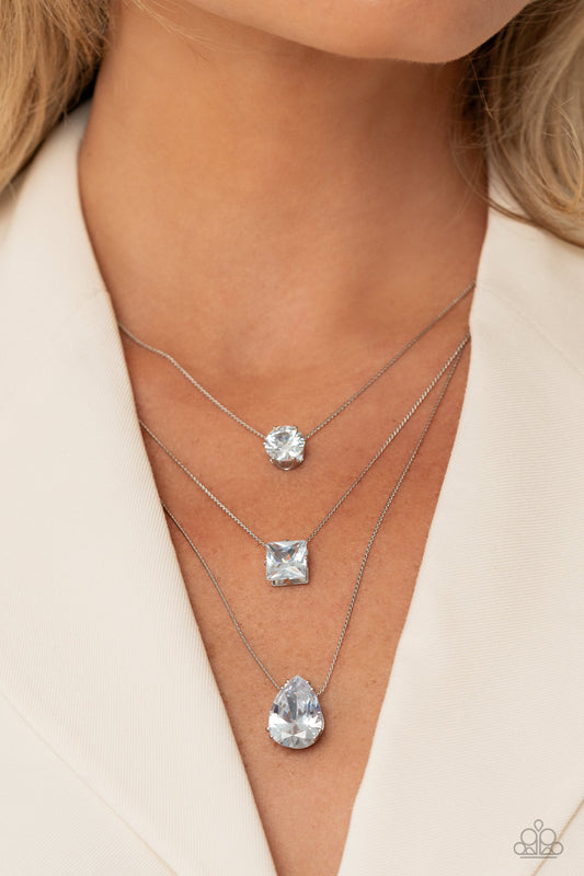 Paparazzi Necklace ~ Lustrous Layers - White