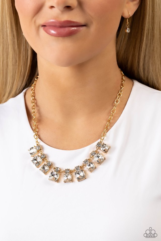 Fitted Fantasy - Gold - Paparazzi Necklace Image