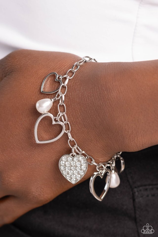GLOW Your Heart - White - Paparazzi Bracelet Image