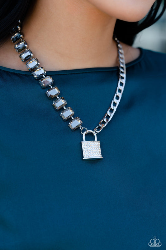 Paparazzi Necklace ~ LOCK and Roll - Silver