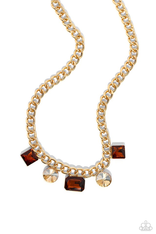 Alternating Audacity - Brown - Paparazzi Necklace Image