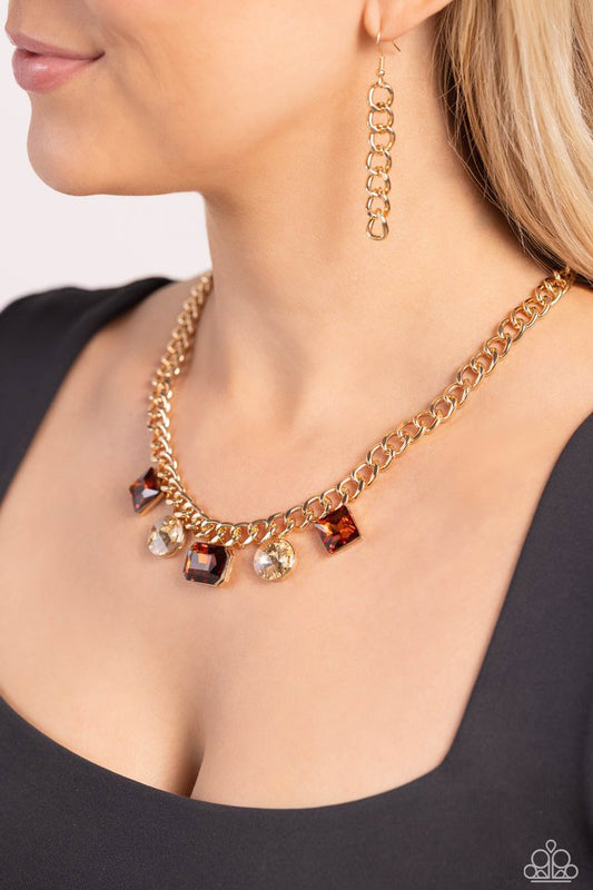 Alternating Audacity - Brown - Paparazzi Necklace Image