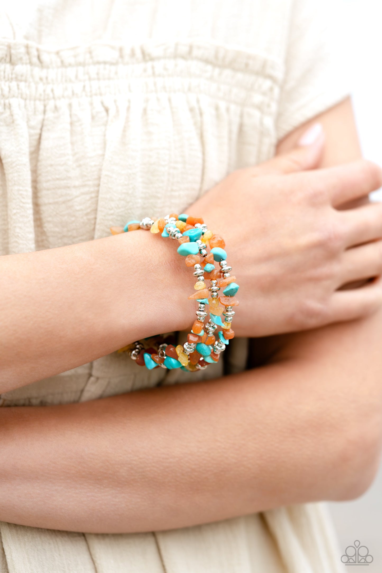 Paparazzi Bracelet ~ Stacking Stones - Orange
