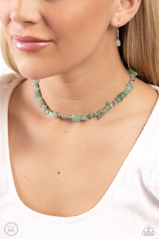 Carved Confidence - Green - Paparazzi Necklace Image
