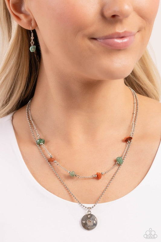 Sense of Direction - Green - Paparazzi Necklace Image