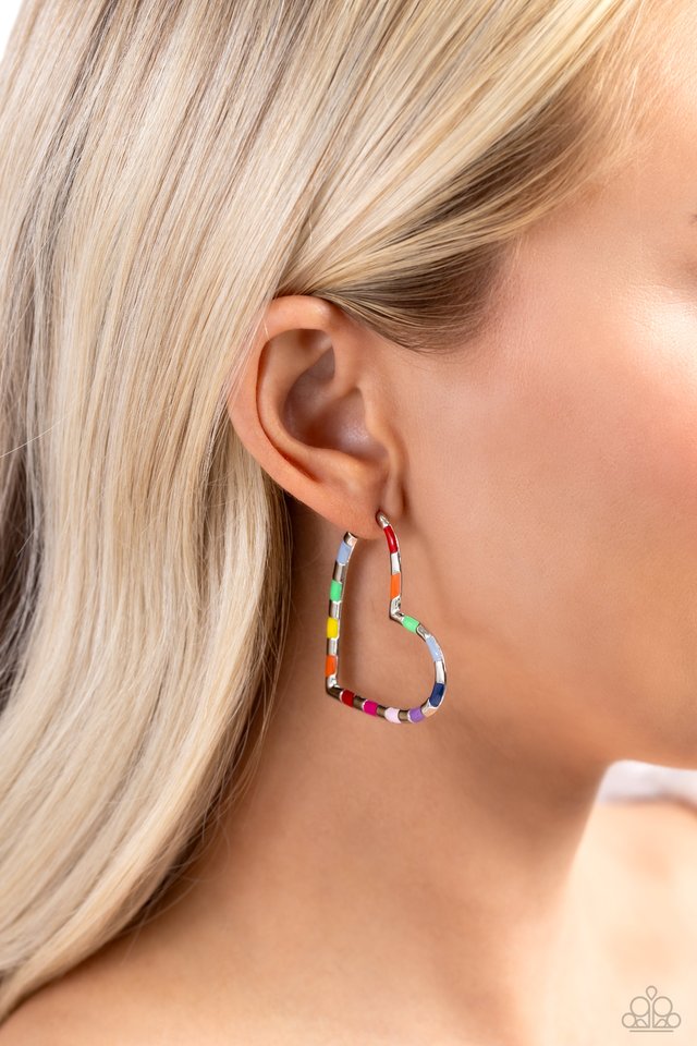 Striped Sweethearts - Multi - Paparazzi Earring Image