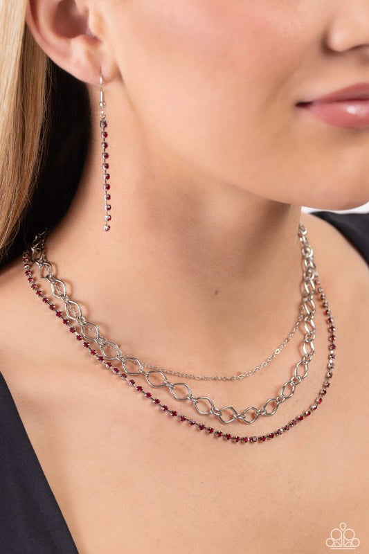 Tasteful Tiers - Red - Paparazzi Necklace Image