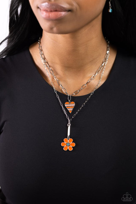 Childhood Charms - Orange - Paparazzi Necklace Image