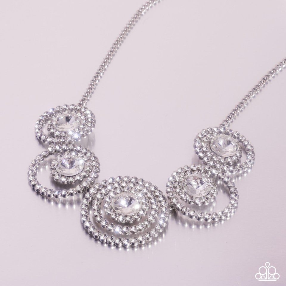 Dramatic Darling - White - Paparazzi Necklace Image