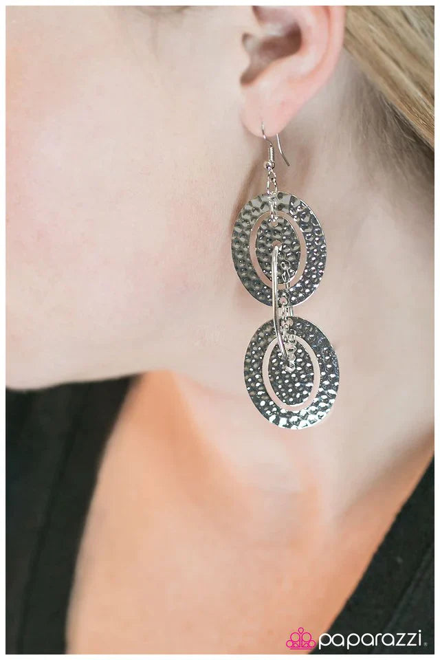 Paparazzi Earring ~ Hollywood Nights - Silver