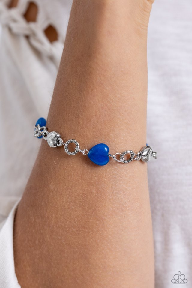 I Can Feel Your Heartbeat - Blue - Paparazzi Bracelet Image