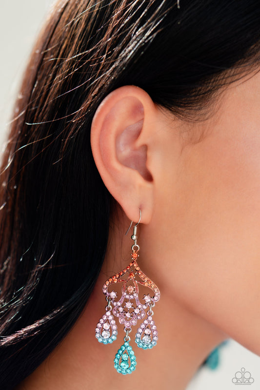 Paparazzi Earring ~ Chandelier Command - Multi