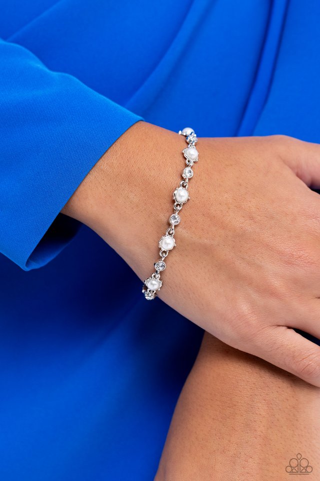 Particularly Pronged - White - Paparazzi Bracelet Image