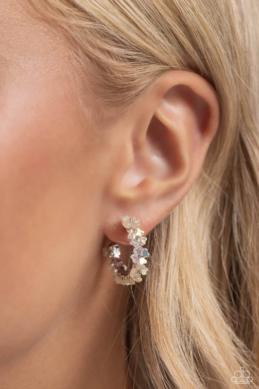 Floral Focus - White - Paparazzi Earring Image