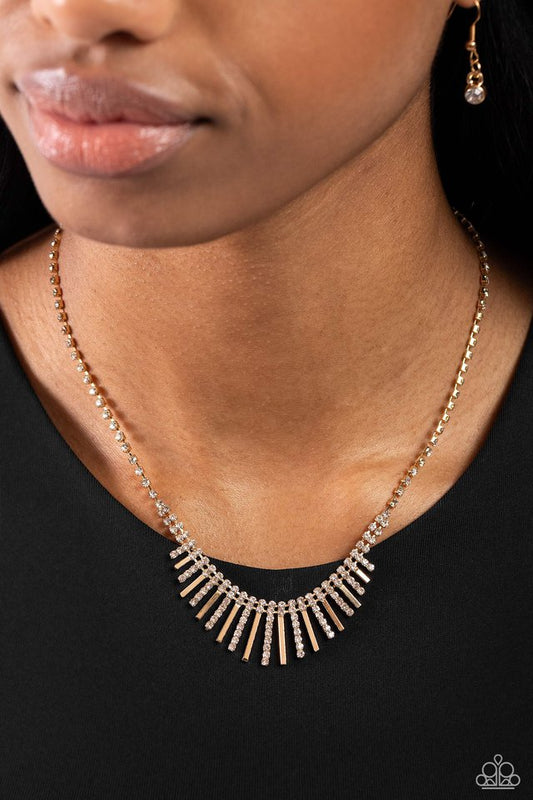 FLARE to be Different - Gold - Paparazzi Necklace Image