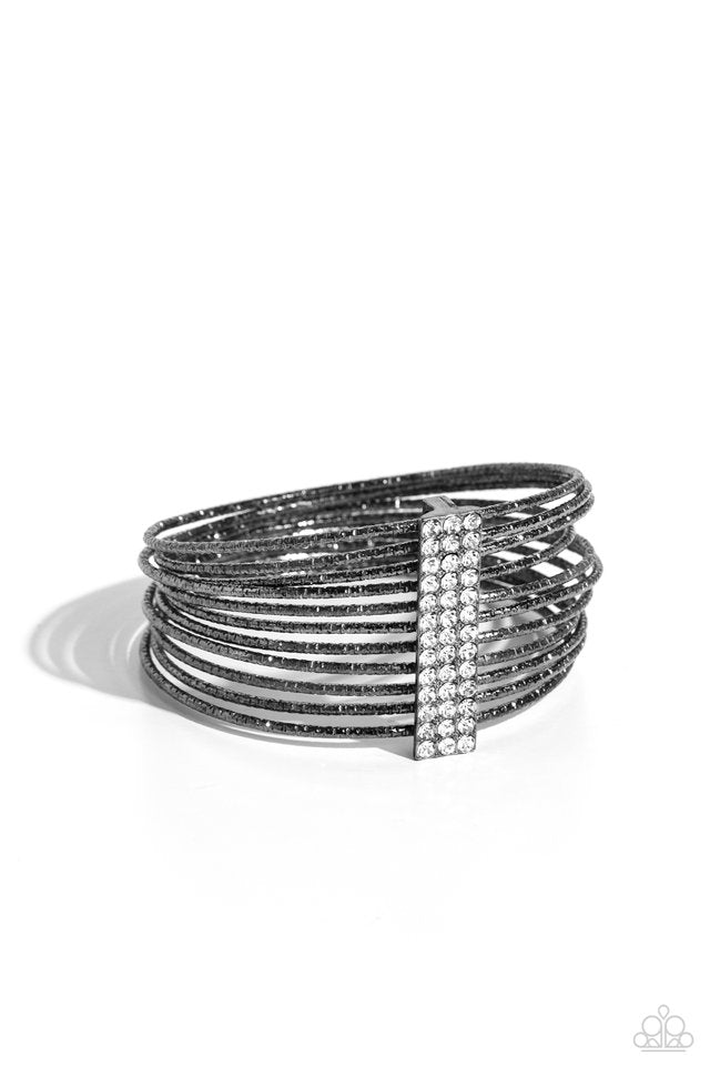 Shimmery Silhouette - Black - Paparazzi Bracelet Image