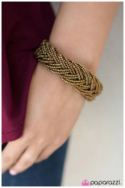 Paparazzi Bracelet ~ Youre All I BEAD - Brass