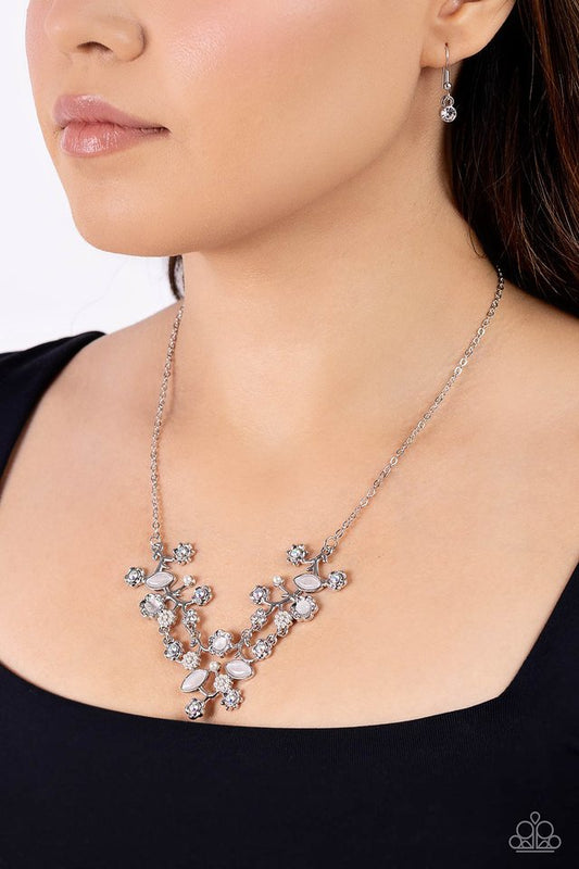 Gardening Group - White - Paparazzi Necklace Image