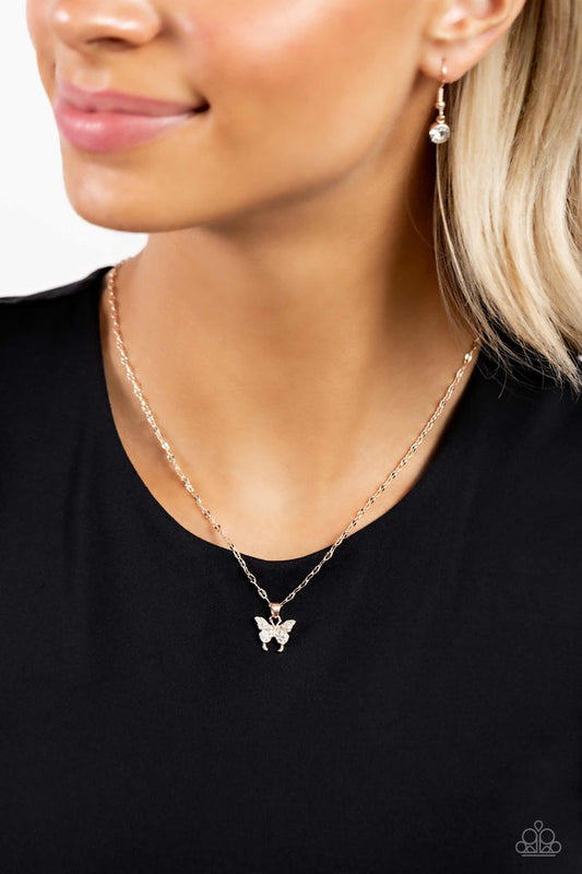 High-Flying Hangout - Rose Gold - Paparazzi Necklace Image