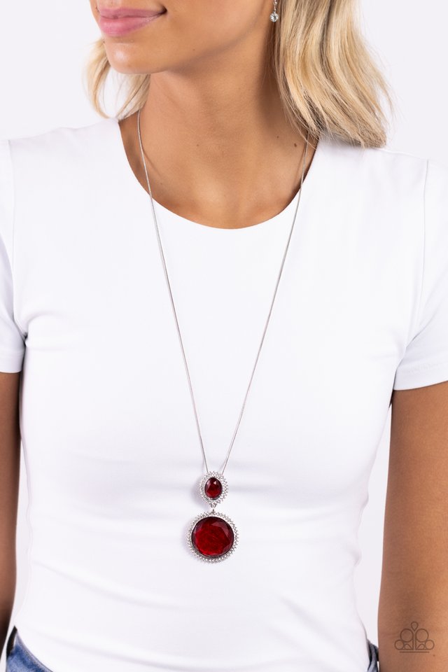Castle Cadenza - Red - Paparazzi Necklace Image