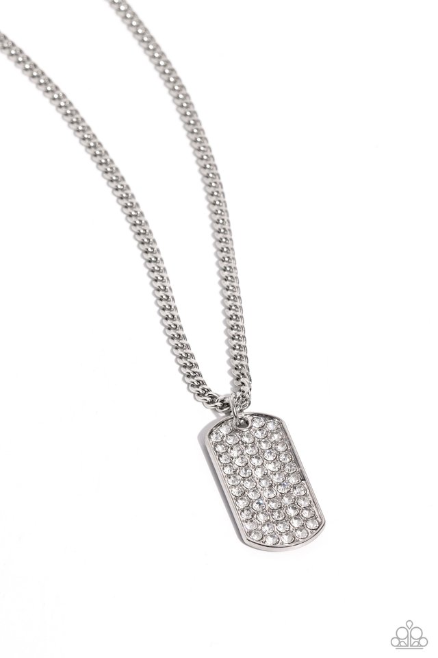 Glitzy Gauge - White - Paparazzi Necklace Image
