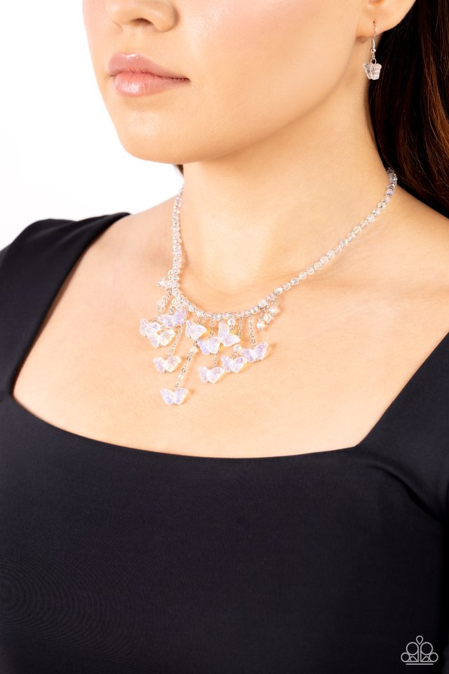 Majestic Metamorphosis - White - Paparazzi Necklace Image