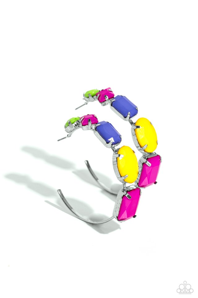 Geometric Gamer - Pink - Paparazzi Earring Image