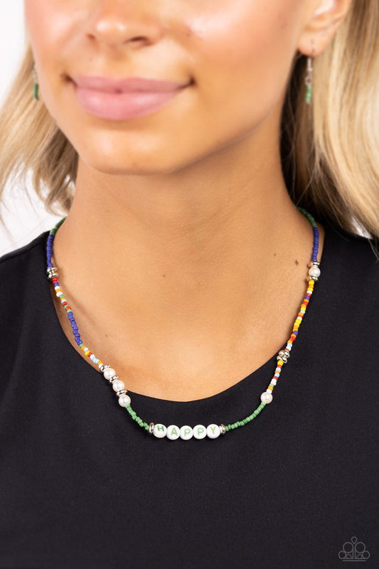 Happy to See You - Green - Paparazzi Necklace Image