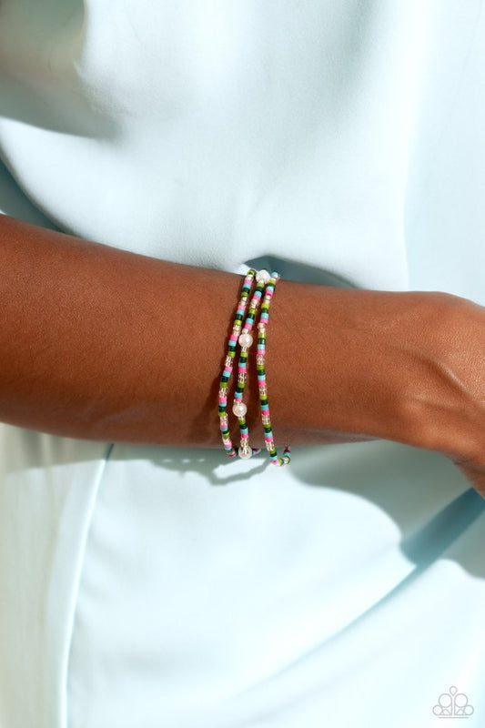 Colorblock Cache - Green - Paparazzi Bracelet Image