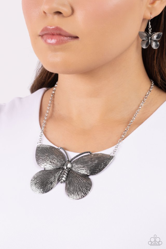DRAWN to the Wind - Silver - Paparazzi Necklace Image