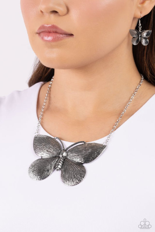 DRAWN to the Wind - Silver - Paparazzi Necklace Image