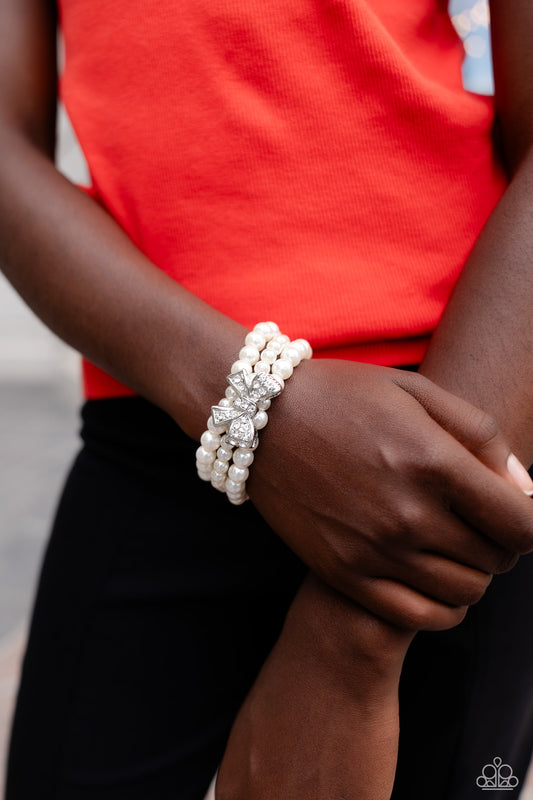 Paparazzi Bracelet ~ How Do You Do? - White