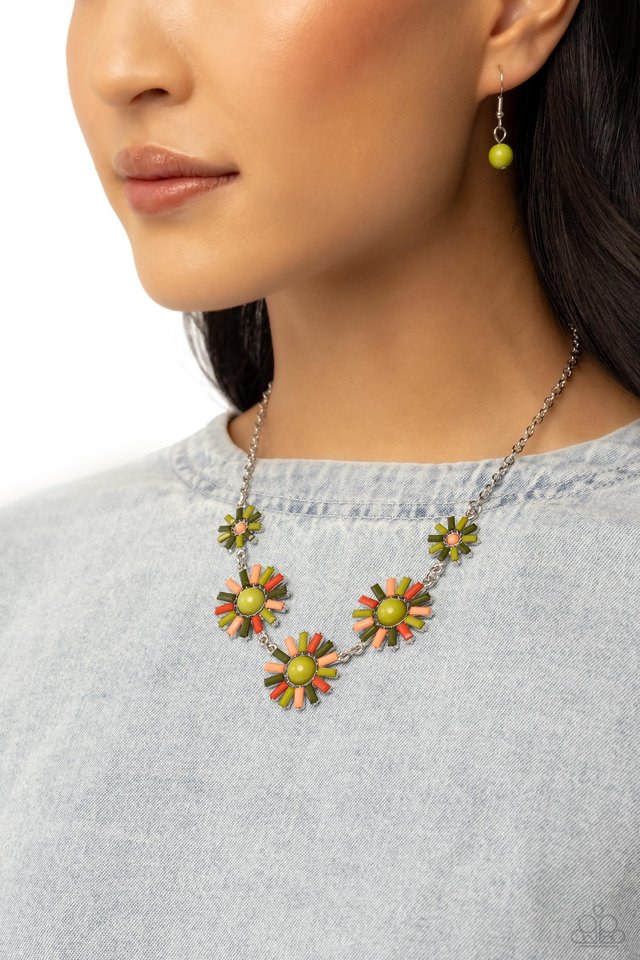 SUN and Fancy Free - Green - Paparazzi Necklace Image