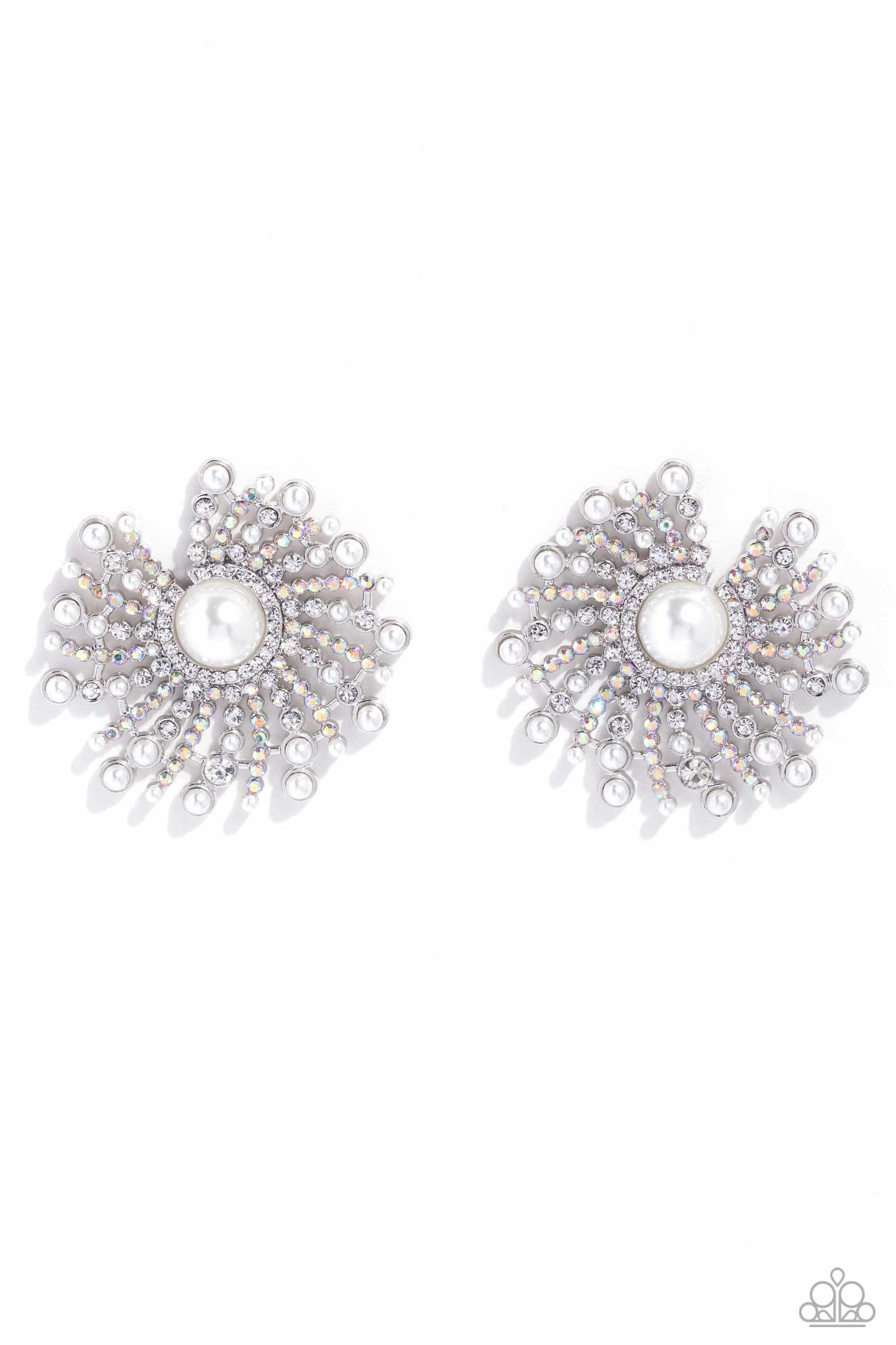 Paparazzi Earring ~ Fancy Fireworks - White