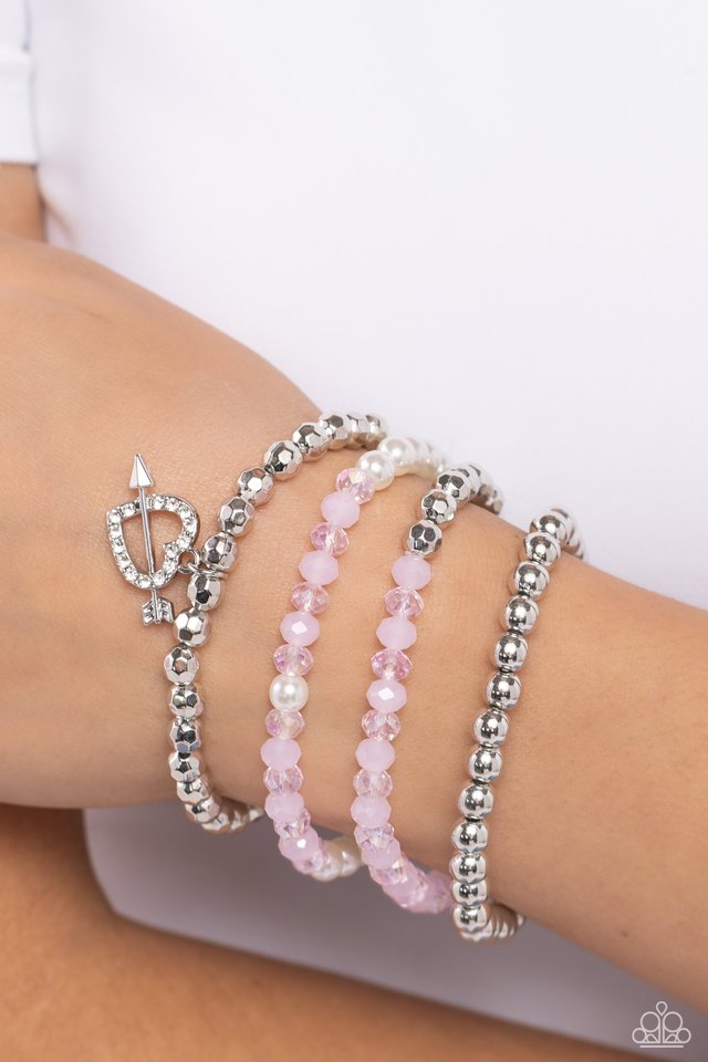 Heart-struck Haute - Pink - Paparazzi Bracelet Image