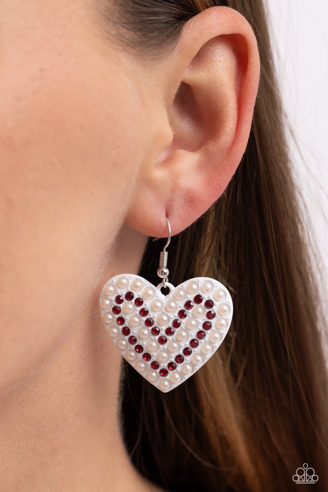 Romantic Reunion - White - Paparazzi Earring Image