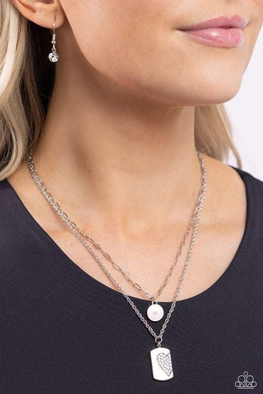 Half of My Heart - White - Paparazzi Necklace Image