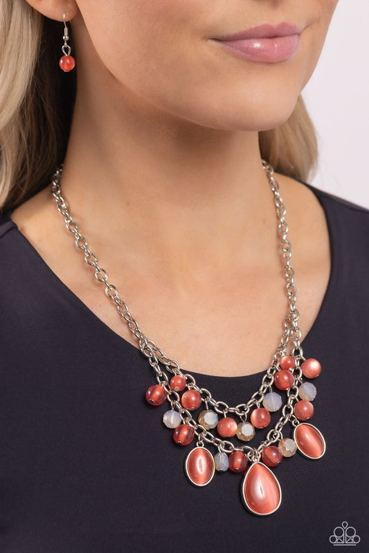 Dewy Disposition - Orange - Paparazzi Necklace Image