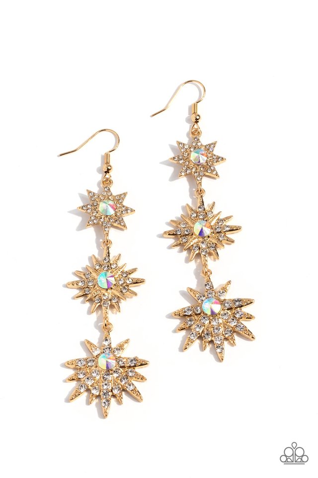 Stellar Series - Gold - Paparazzi Earring Image