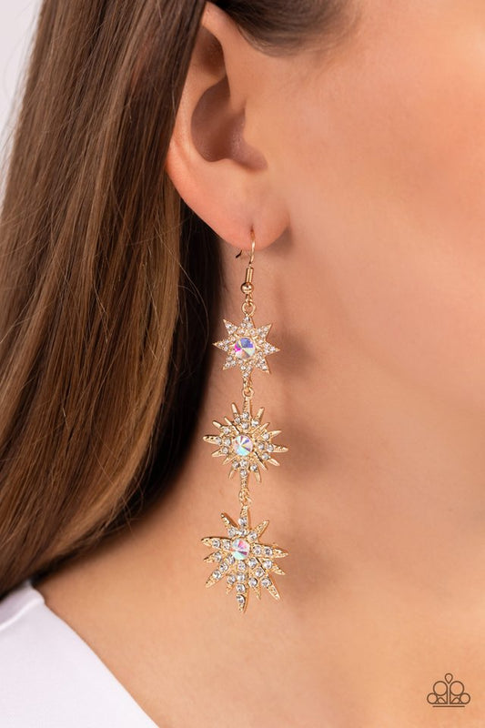Stellar Series - Gold - Paparazzi Earring Image