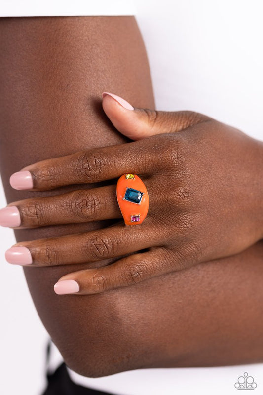 Blinding Behavior - Orange - Paparazzi Ring Image