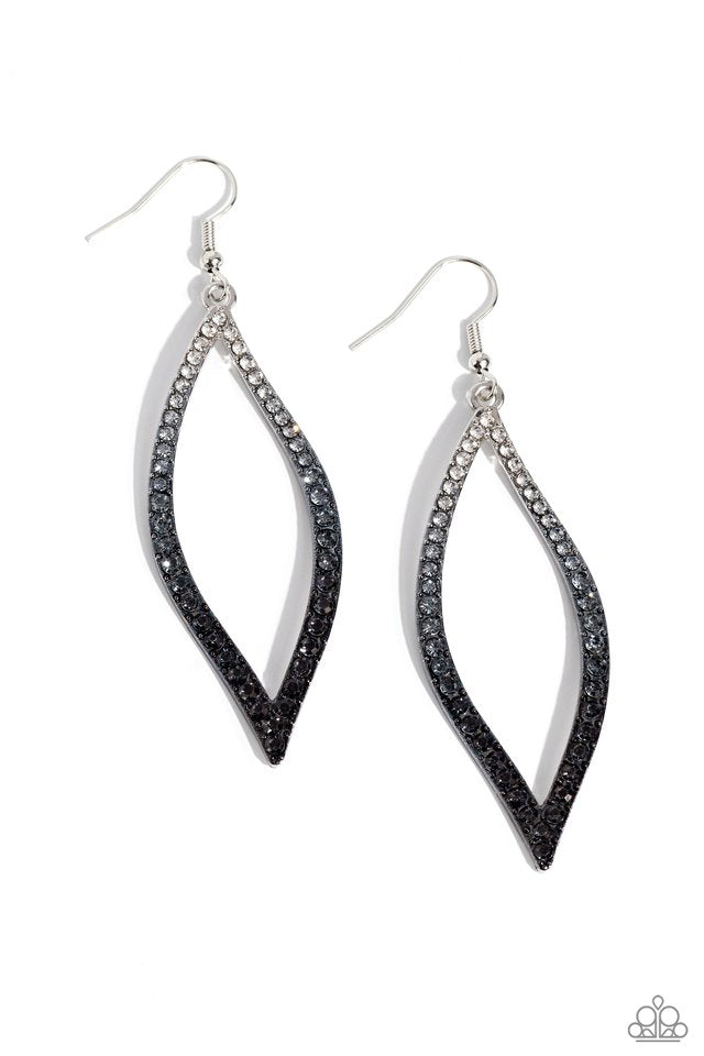 Admirable Asymmetry - Black - Paparazzi Earring Image
