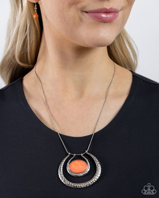 If the HORSESHOE Fits - Orange - Paparazzi Necklace Image