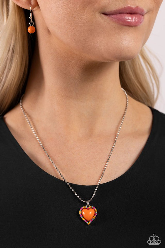 Romantic Ragtime - Orange - Paparazzi Necklace Image