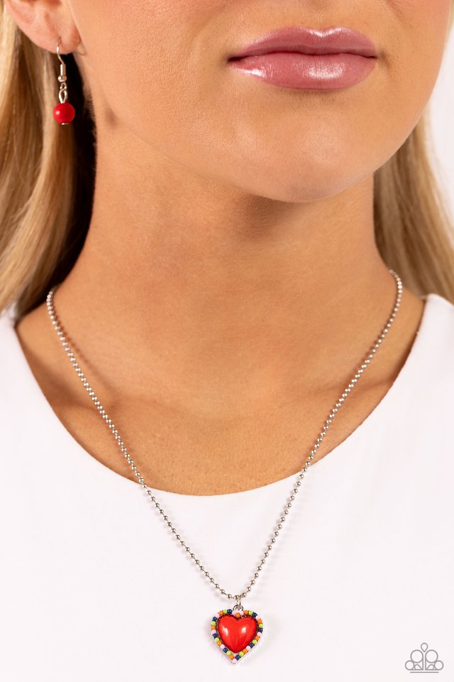 Romantic Ragtime - Red - Paparazzi Necklace Image