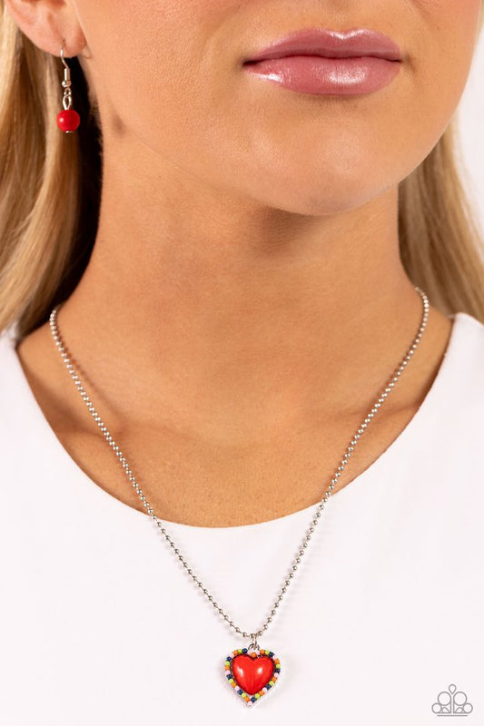 Romantic Ragtime - Red - Paparazzi Necklace Image
